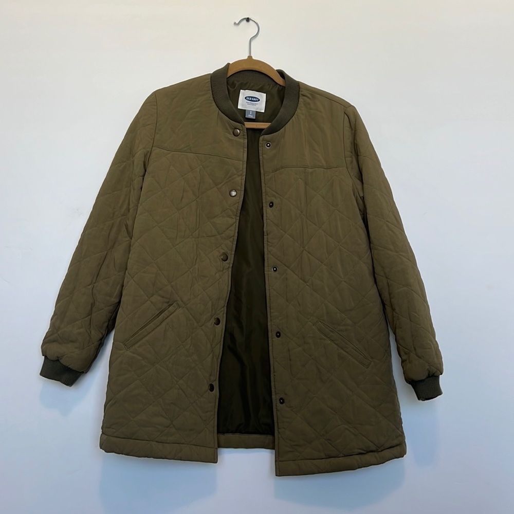 Army green soft boyfriend jacket from old navy!
